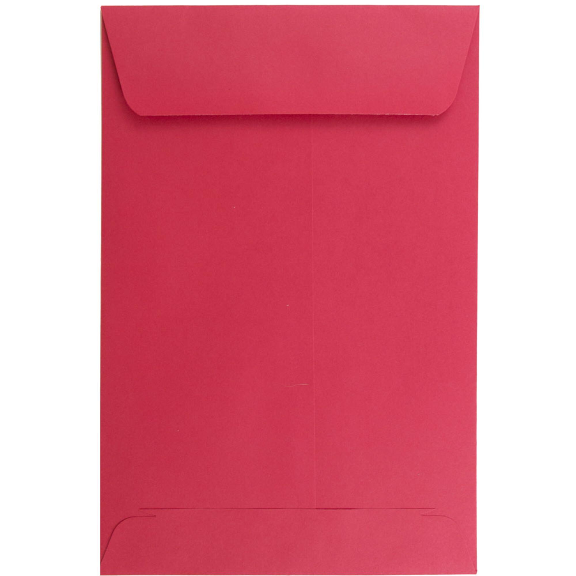 JAM Paper 6" x 9" Red Open End Catalog Colored Envelopes, 50ct.